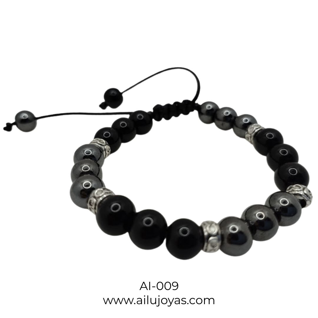 Pulsera de Ónix y Hematita – Fuerza Interior y Equilibrio