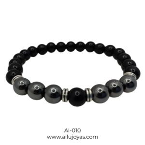 Pulsera de Ónix y Hematita – Equilibrio y Fuerza Interior