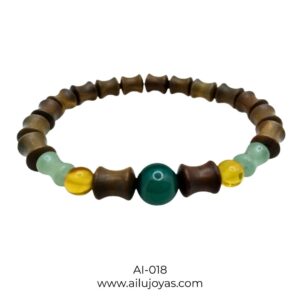 Pulsera para Caballero de Madera, Ágata y Ámbar – Conexión Natural