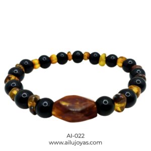 Pulsera de Ónix y Ámbar – Protección y Vitalidad