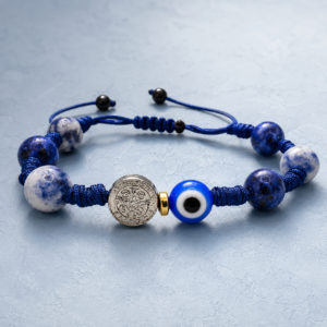 Pulsera de Protección con Lapislázuli, Sodalita y Ojo Turco – Claridad y Paz